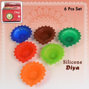 Silicone Diya for Diwali Attractive Design Colourful Diya Combo (6 Pcs Set)