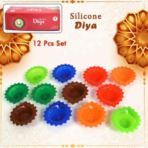 Silicone Diya for Diwali Attractive Design Colourful Diya Combo (12 Pcs Set)