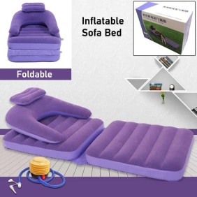 2 in 1 Air Mattress & Lounger, Portable Inflatable Mattress Air Sofa With Air Hand Pump (175Ã—75 cm)